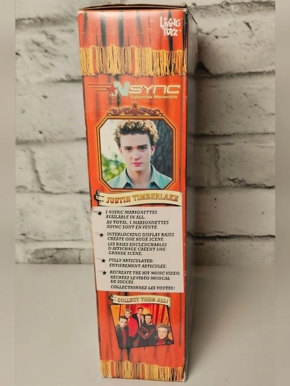 NSYNC Justin Timberlake Marionette Doll 2000 Living Toyz NIB